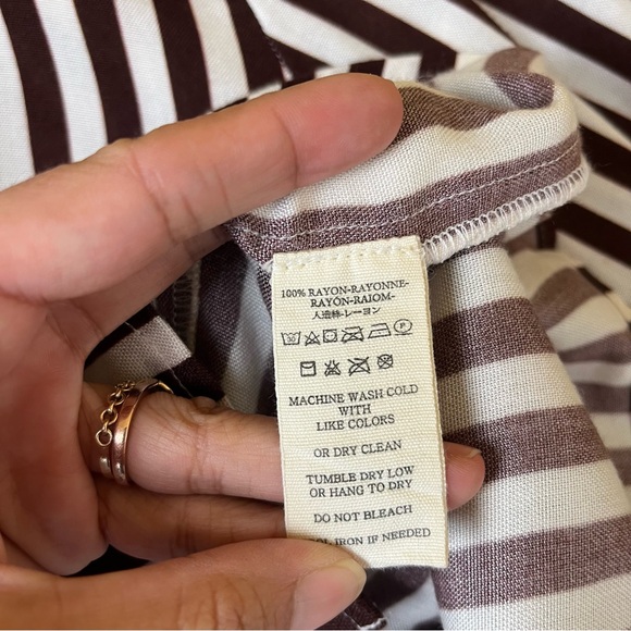 Jen’s Pirate Booty Brown Stripe Button Down Shirt - Picture 6 of 7